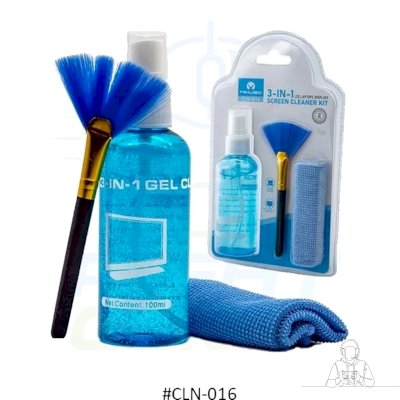 Mikuso CLN-016 3-in-1 Multipurpose Cleaning Kit Microfiber, Brush