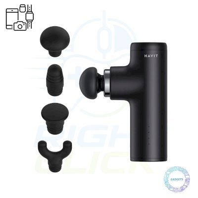 HAVIT MG1501 Mini Massage Gun for Athletes Home Gym Office Workout Pain Relief, 4 Massage Heads